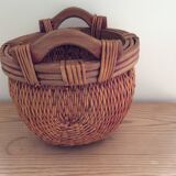 Wooden and wicker basket