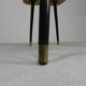 Vintage coffee table with glass top and angled legs