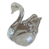 Crystal swan, mouth blown
