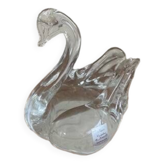 Cygne en cristal , souflé bouche