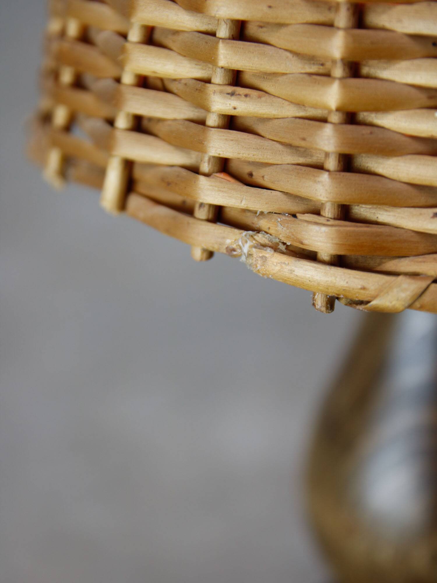 Vintage Italian Wicker Table Lamp