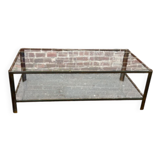 Glass and brass coffee table