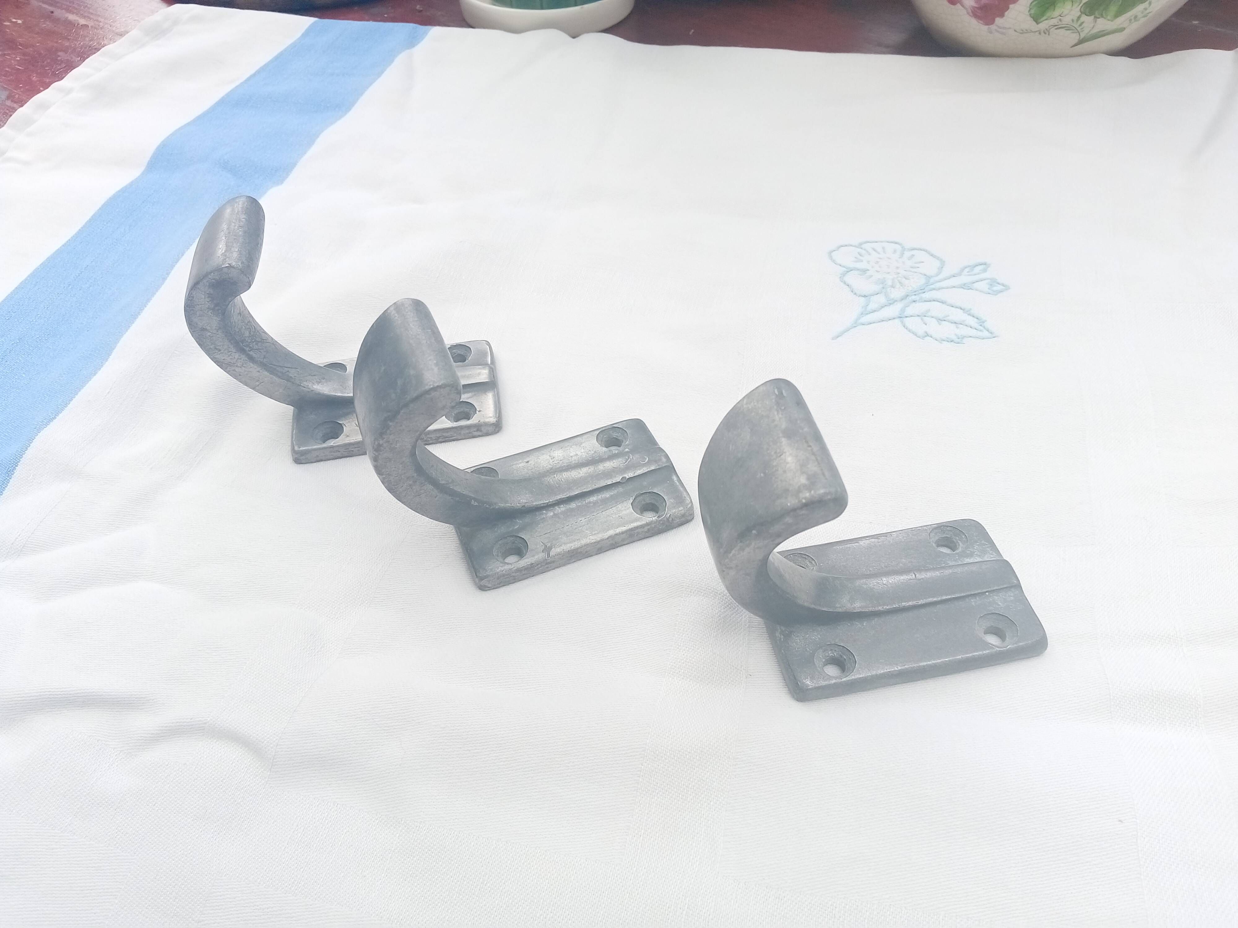 Set of 3 old coat hooks