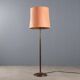 Lampadaire vintage en laiton avec abat-jour en tissu, hauteur réglable, design années 1950