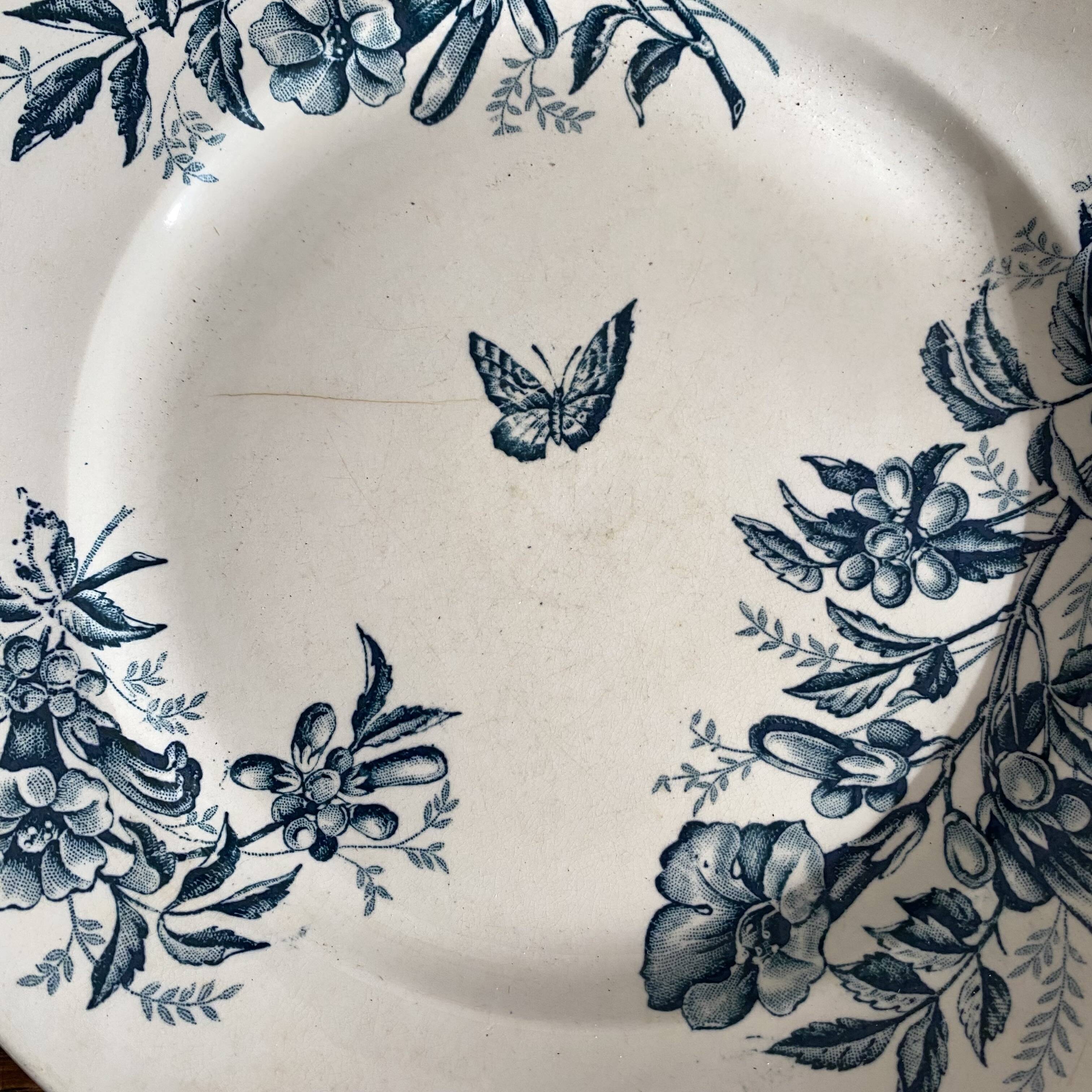 Badonviller ironstone dessert plates "Virginia Jasmine"