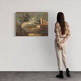 Italian artwork seascape oil on canvas from the 18th century