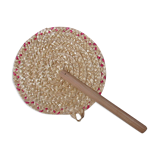 Vintage rattan round fan