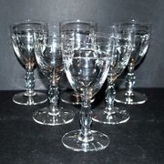 Set of 6 vintage stemmed glasses in glass cut with drops 11.5cm