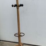 Portemanteau parrot wood tripod 12 black balls Stella 1960