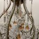 Large Crystal Beaded Pink Murano Glass Chandelier