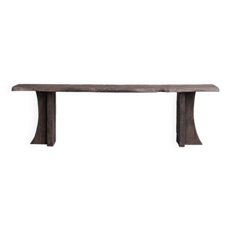 Table console primitive française en bois