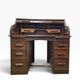Bureau américain vintage en bois avec volet roulant