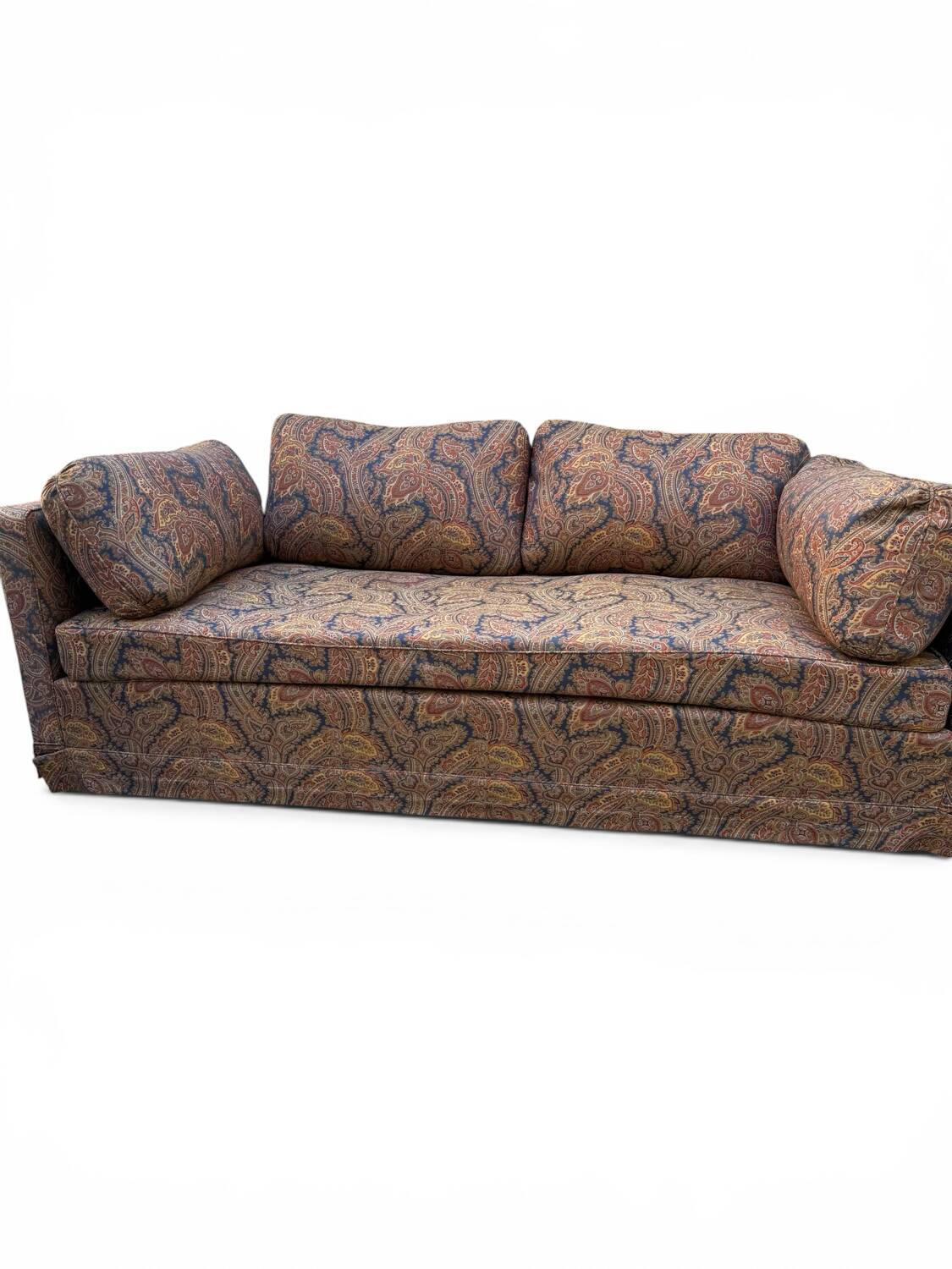 Vintage upholstered 2-seater sofa – embroidered cashmere fabric