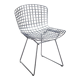 Chaise Wire blanche avec galette d'origine de Harry Bertoia pour Knoll