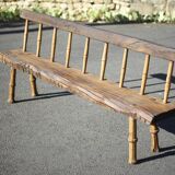 Large vintage wooden bench, old wooden bench, handcrafted bench, brutalist, entrance hall