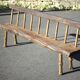 Large vintage wooden bench, old wooden bench, handcrafted bench, brutalist, entrance hall