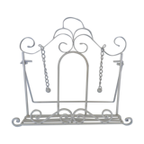 Lutrin carries kitchen book or retro-style white metal tablet