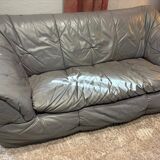 3-seater sofa line roset sloop range grey leather