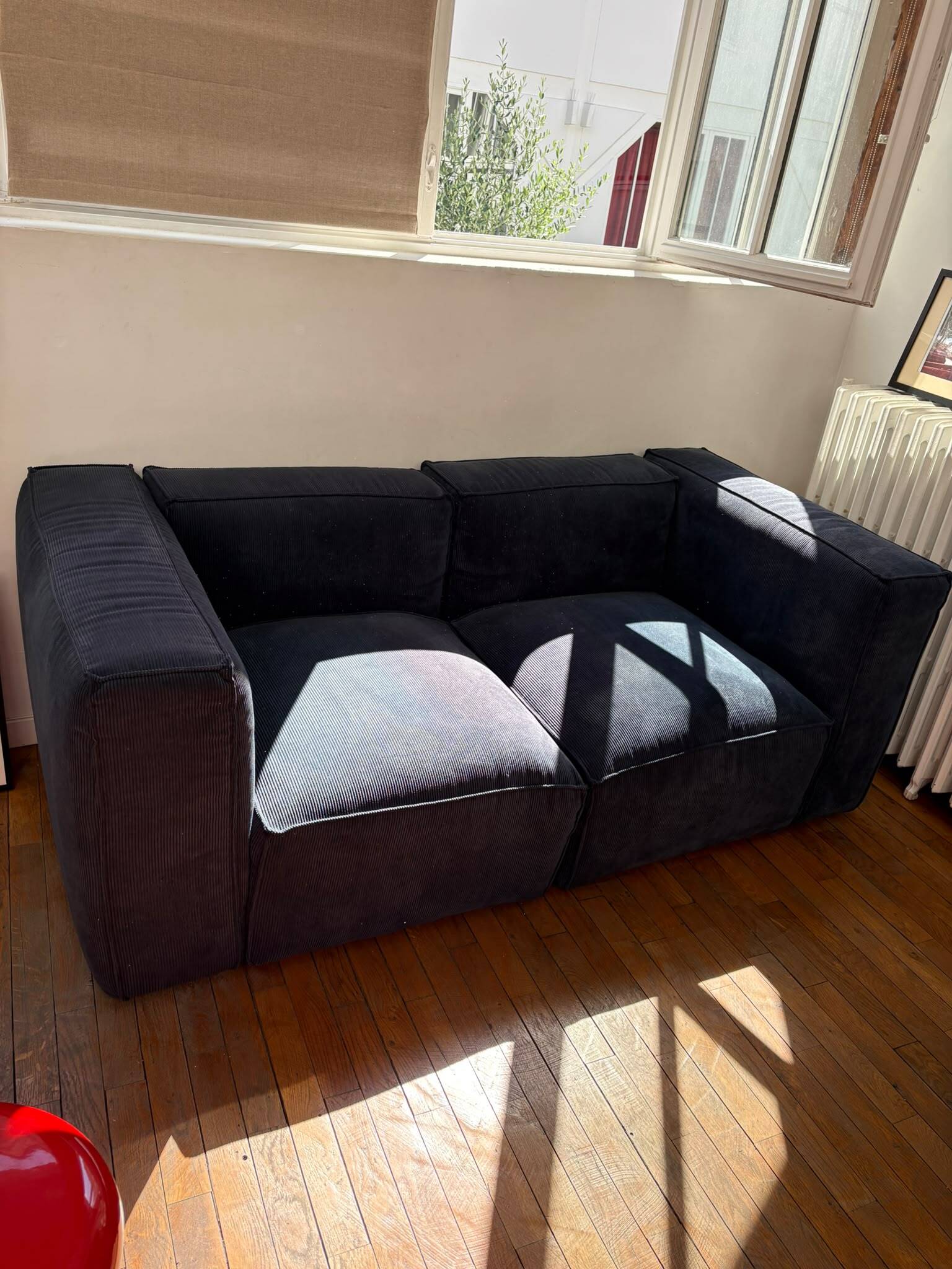 Canapé modulable AMPM en velours bleu
