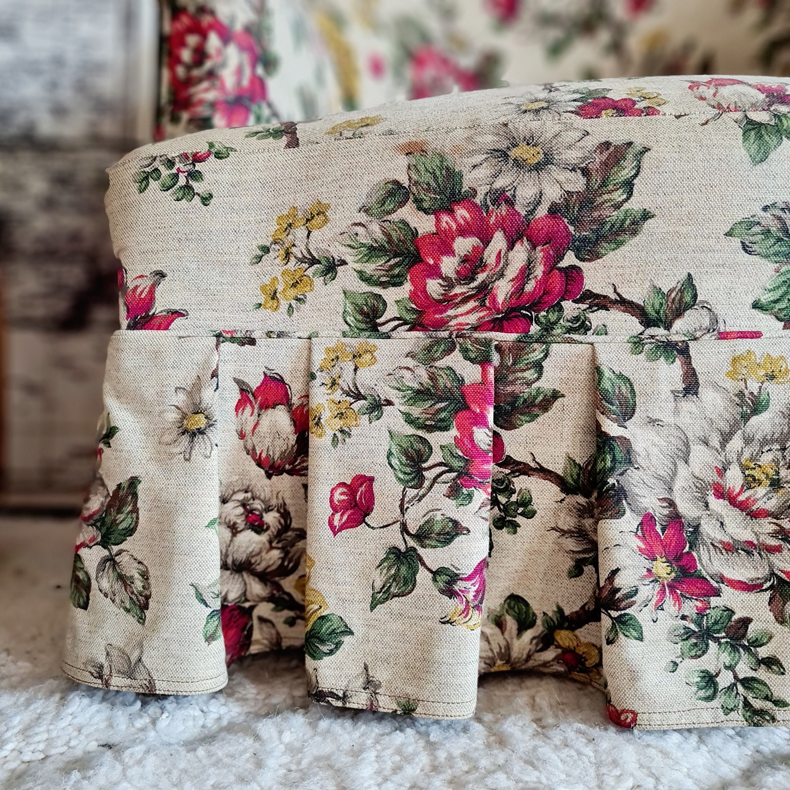 Antique flowered toad armchair