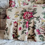 Antique flowered toad armchair