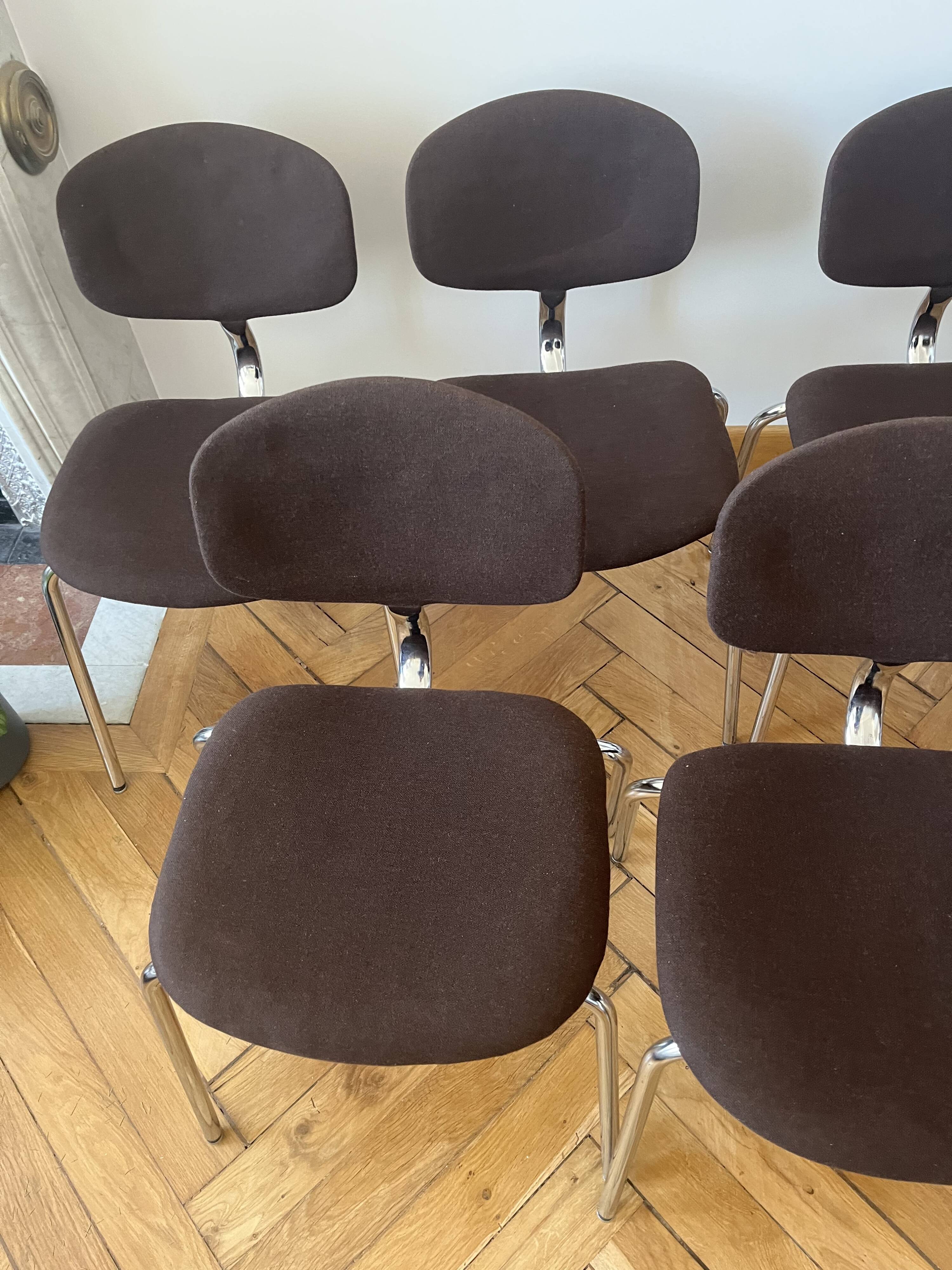Set of 7 Steelcase Strafor chairs
