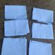 6 large vintage blue dyed damask cotton napkins