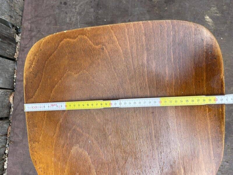 Vintage Brutalist Stube solid wood dining chair