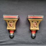 Rares serre-livres sculpturaux vintage de style Renaissance italienne, pein