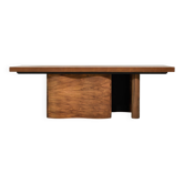 Modern coffee table, solid cherry and walnut