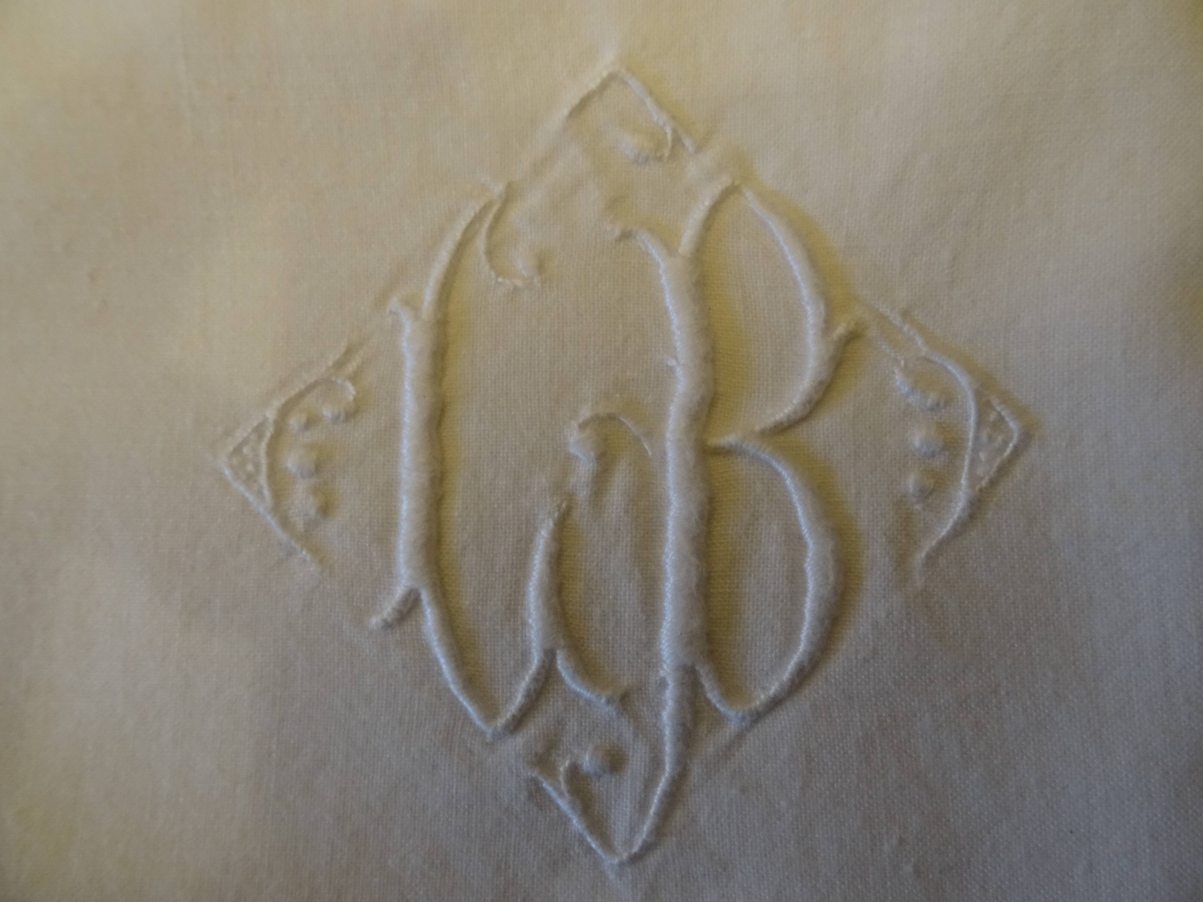 Pair of pillowcases monogrammed CB