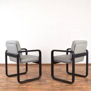 Mid-Century Leather Lounge Chairs by Burkhard Vogtherr for Rosenthal, 1970s