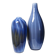 Pair of vintage smoky glass vases lined with opaline Murano bubble glass.