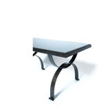 Table d’appoint en fer forgé vintage brutaliste par Raymond Subes