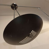 Large Suspension industrial chandelier vintage black metal saucer shape
