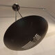 Large Suspension industrial chandelier vintage black metal saucer shape