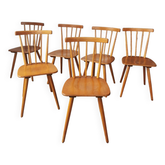 Set de 6 chaises bistrot à barreaux