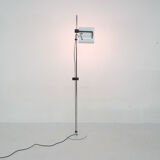White metal design floor lamp, Italy 1980