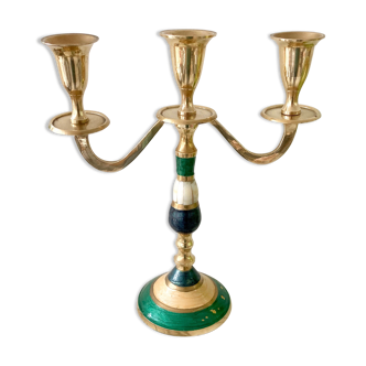 Chandelier candle holder brass and mother-of-pearl