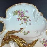 Servant appetizer sweets Limoges Gold and Flowers