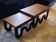 Tables basses gigognes en laque et placage de palissandre
