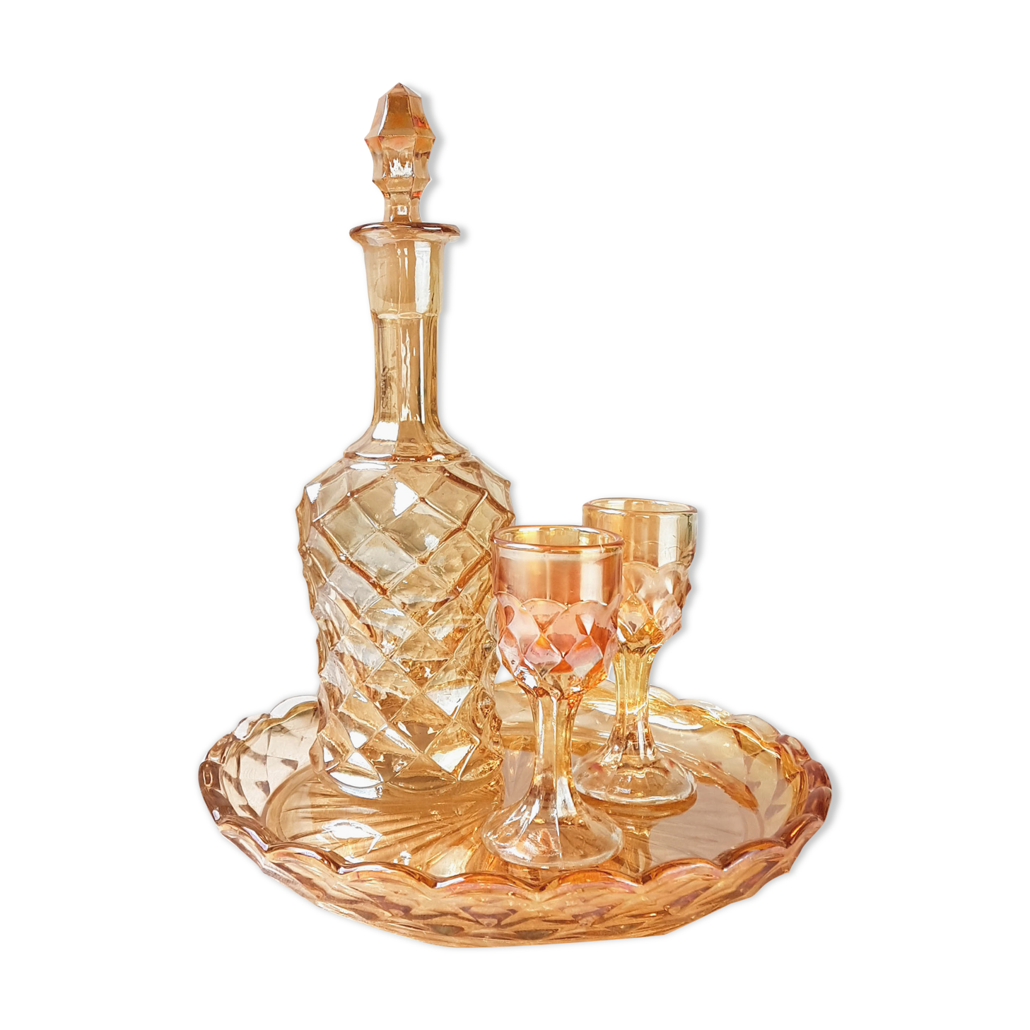 Amber glass liquor service