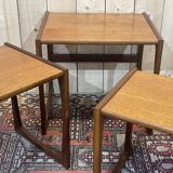 Suite of 3 G-Plan nesting tables in teak from the 70s
