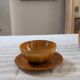 Mustard yellow glazed stoneware coffee set