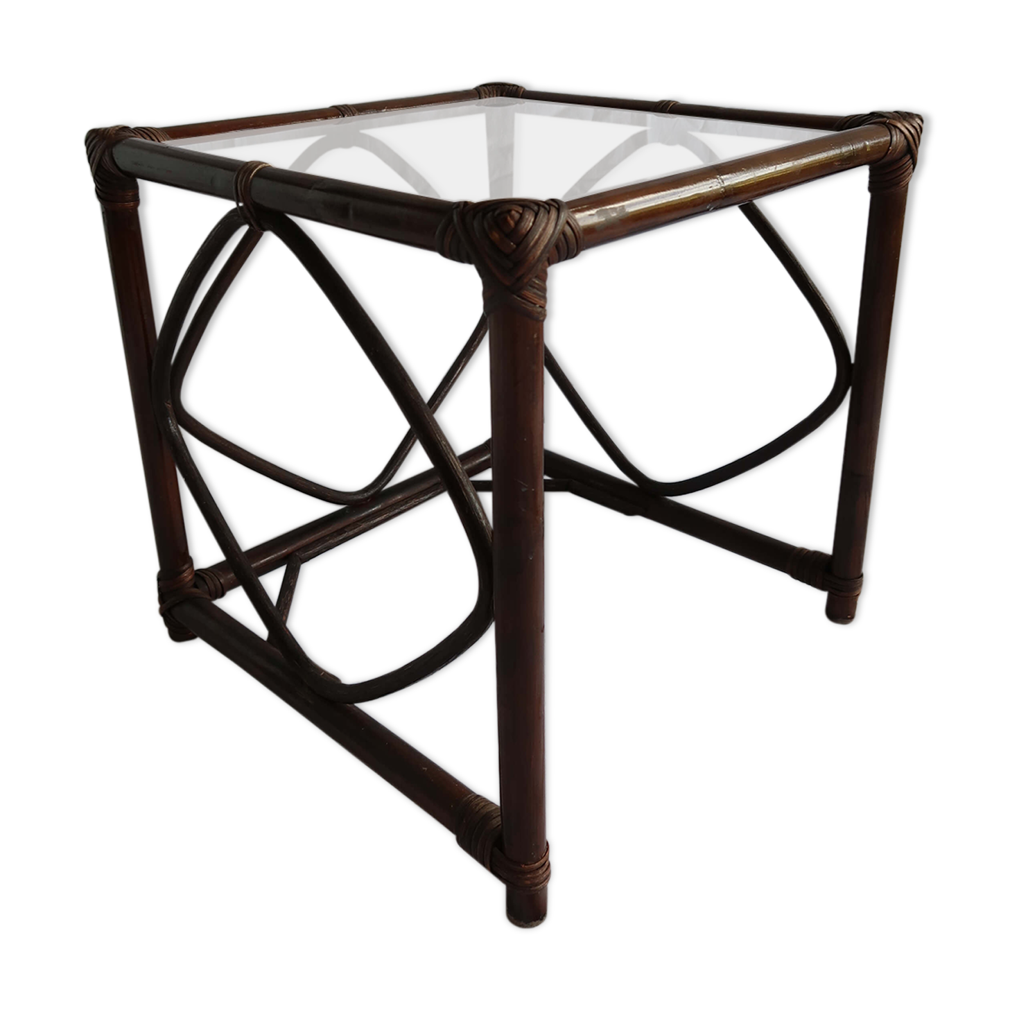 Rattan side coffee table