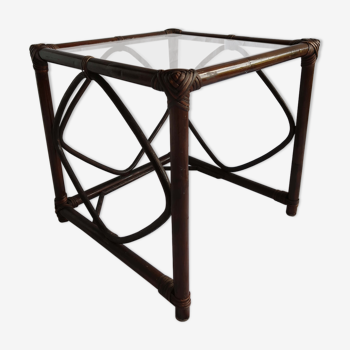 Rattan side coffee table