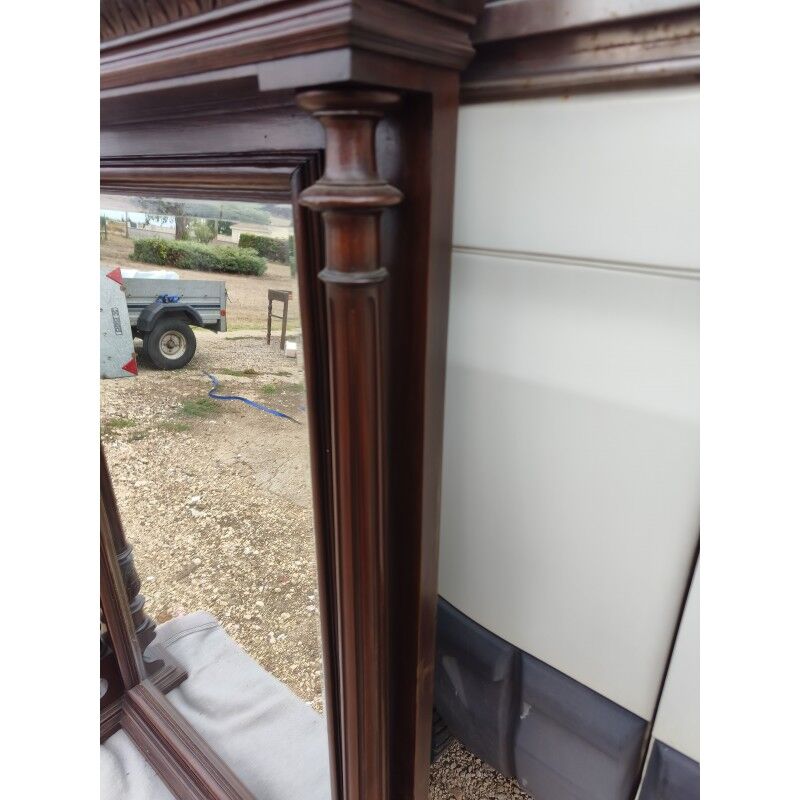 19th-century oak mirror, bevelled