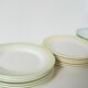Set of 6 Tie & Dye green dessert plates, 1960