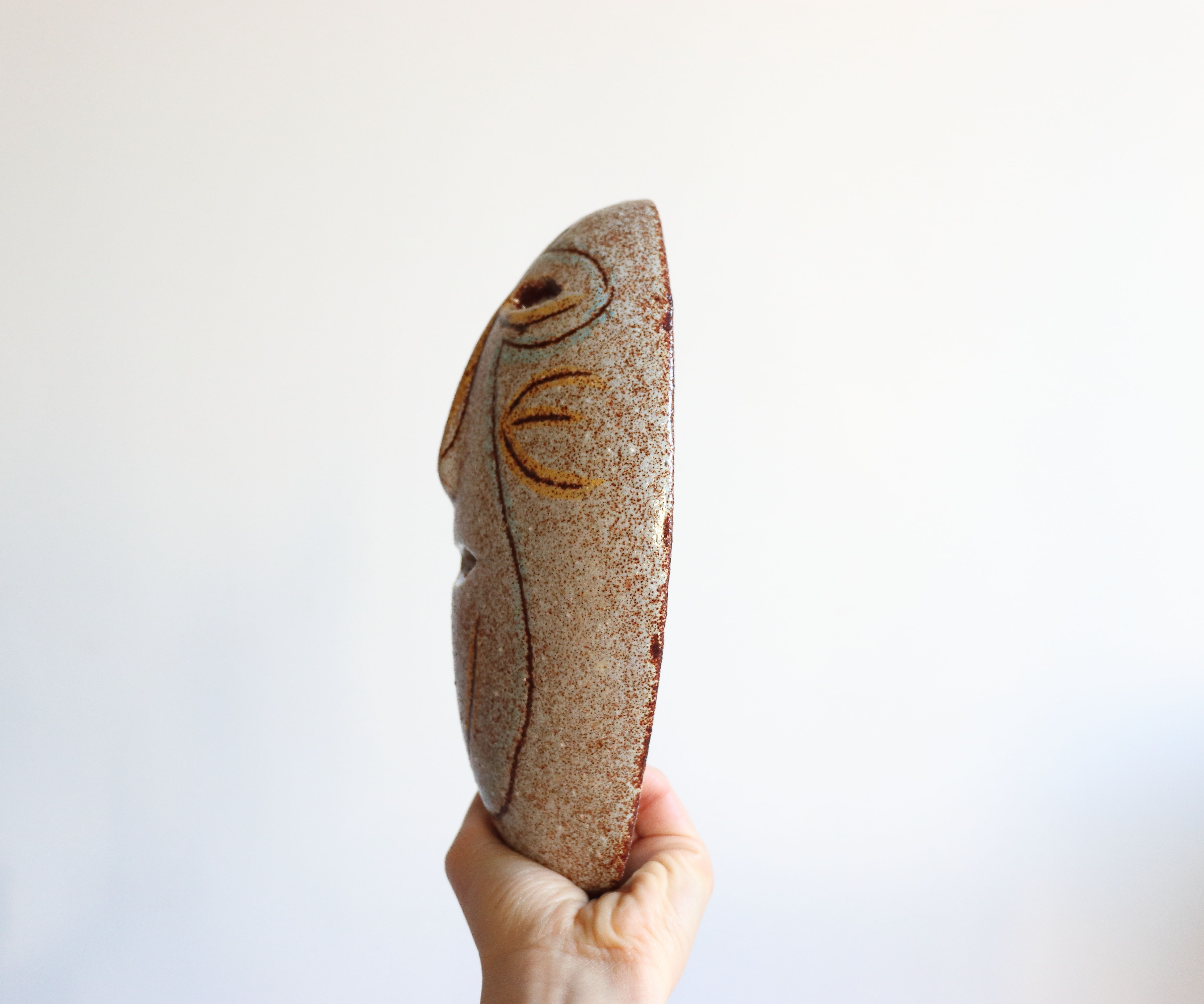 Ceramic wall mask Mayan mask from Accolay, 60s