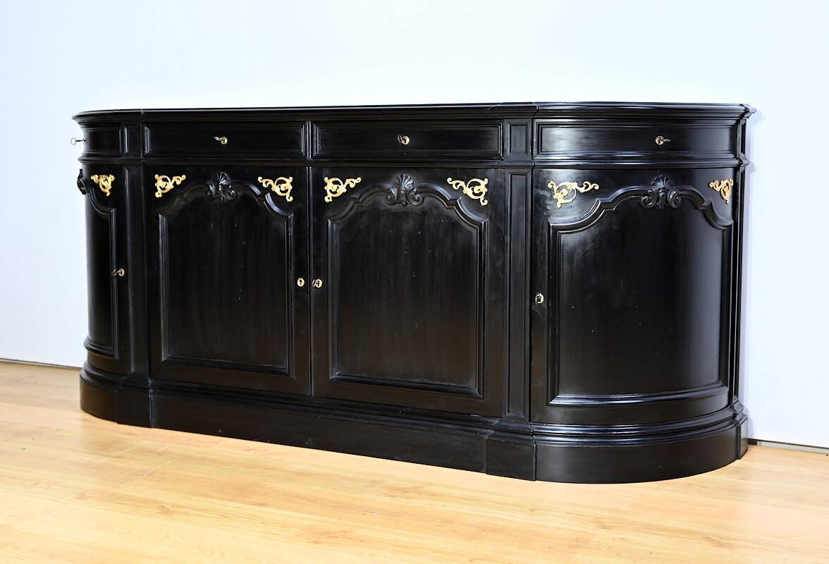Sideboard of Blackened Oak Paneling, Regency style – Late 19th century